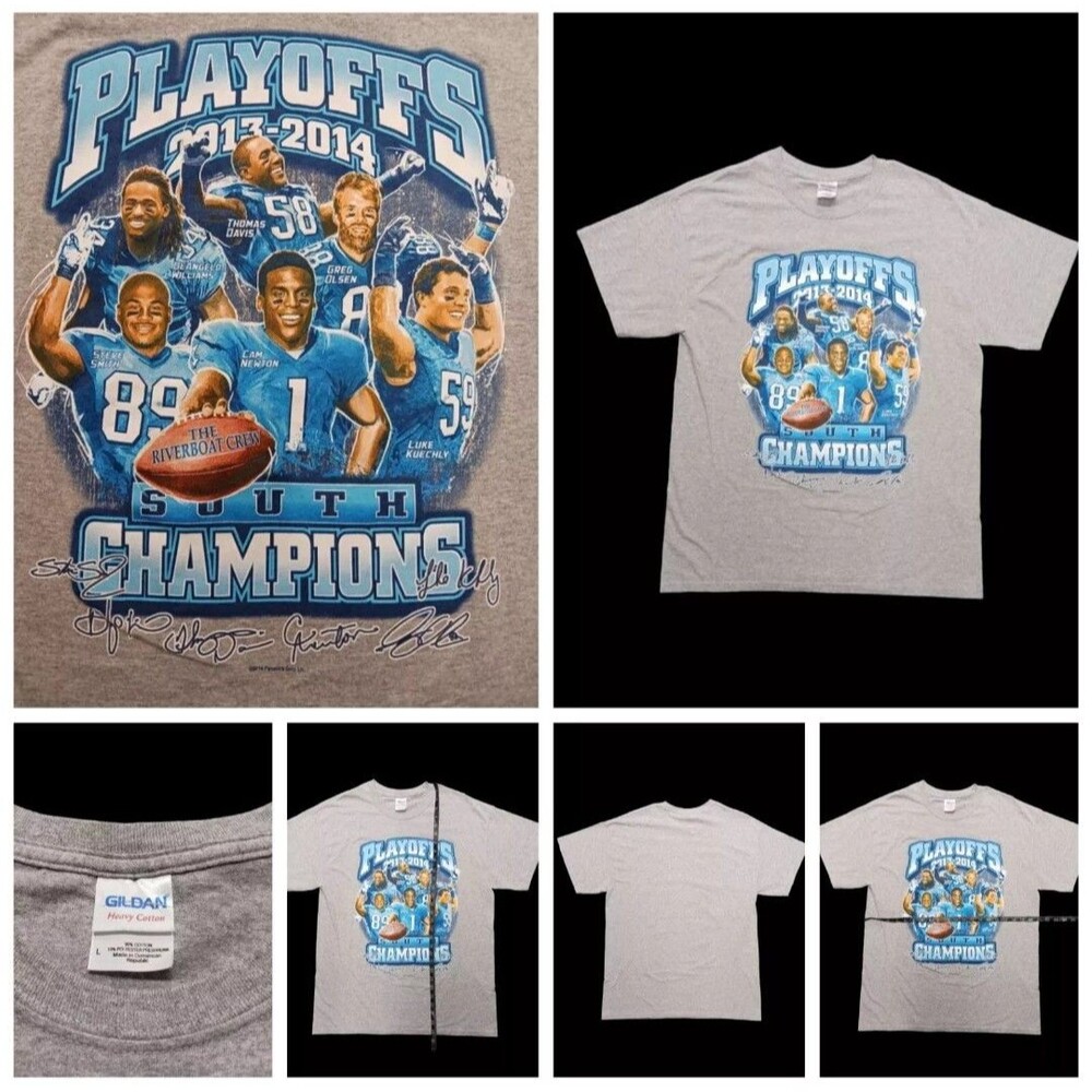 Carolina Pathers 2013-14 Playoffs The Riverboat Crew Large Gray T-Shirt Gildan